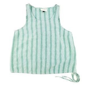 Womens Green White Stripes Tank Top Size Small